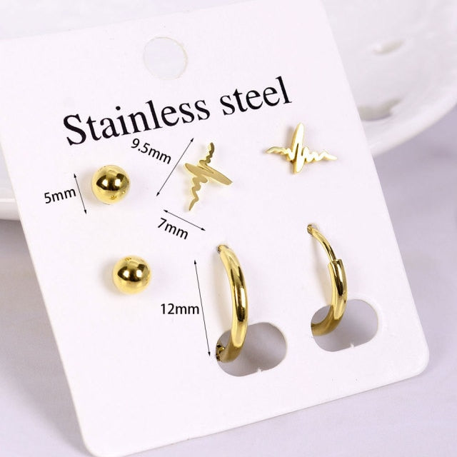 Stainless Steel Multivariant Cute Nature Stud Earrings for Women