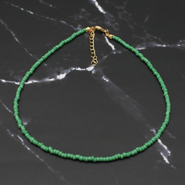 Rainbow Seed Beads Choker Necklace for Women’s Fashion