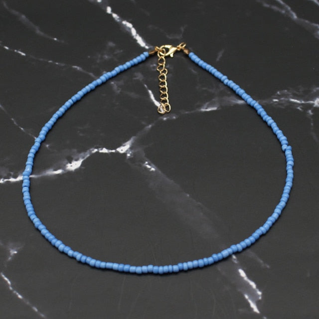 Rainbow Seed Beads Choker Necklace for Women’s Fashion