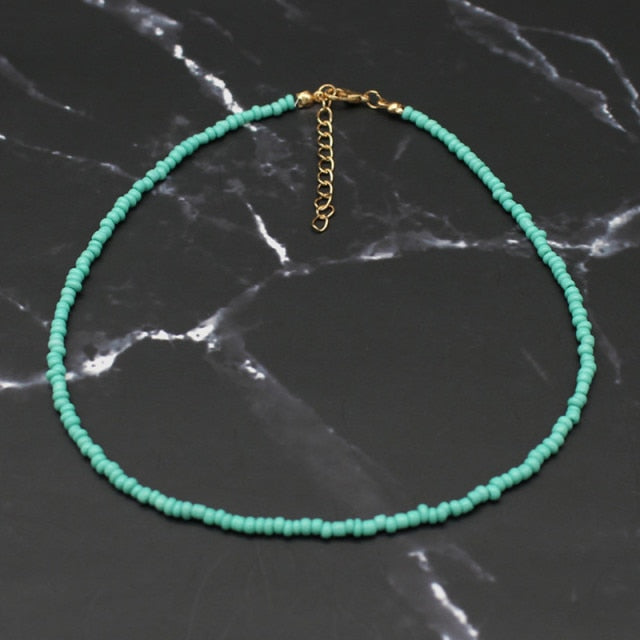 Rainbow Seed Beads Choker Necklace for Women’s Fashion