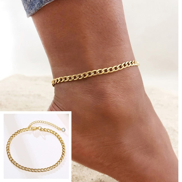 Snake Chain Anklet for Women Girls Adjustable Summer Beach Chain Ankle Mother&#39;s Day Gifts Stainless Steel Not Allergic
