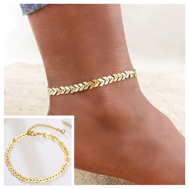 Snake Chain Anklet for Women Girls Adjustable Summer Beach Chain Ankle Mother&#39;s Day Gifts Stainless Steel Not Allergic