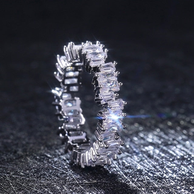 Elegant Zircon Crystal Engagement Ring