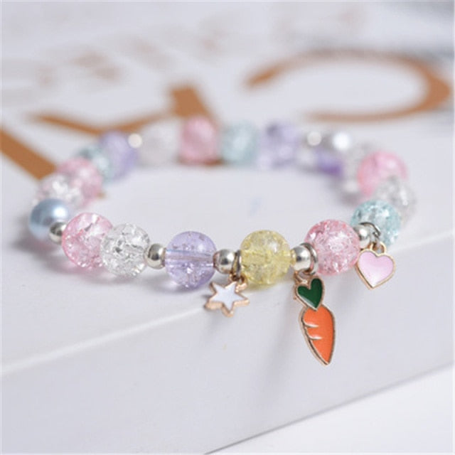 Cute Beads Glass Bracelet Pendant Bracelet for Girls and Women