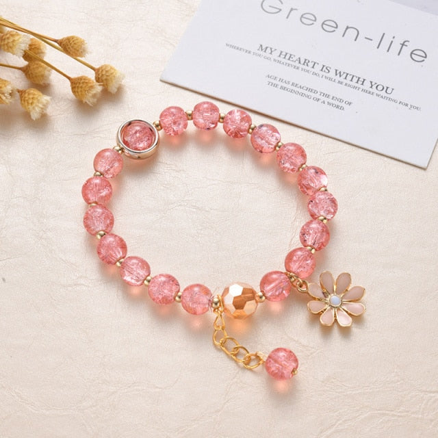 Cute Beads Glass Bracelet Pendant Bracelet for Girls and Women