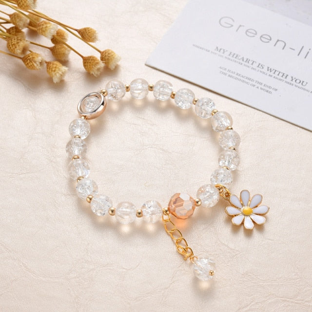 Cute Beads Glass Bracelet Pendant Bracelet for Girls and Women