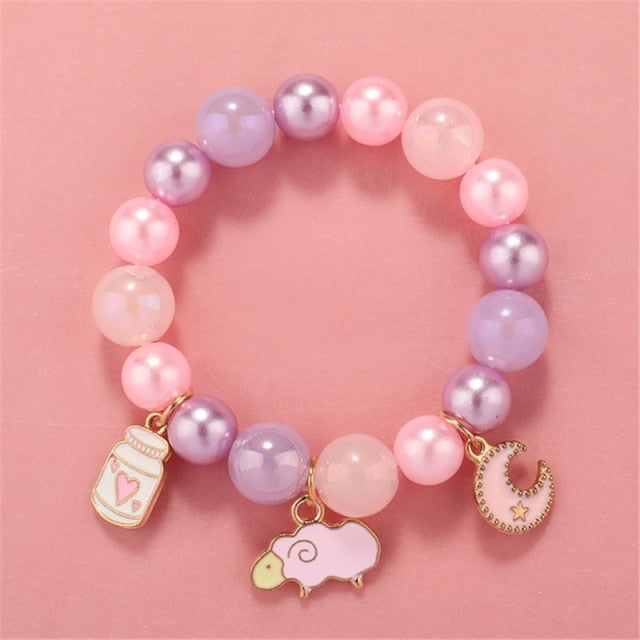 Cute Beads Glass Bracelet Pendant Bracelet for Girls and Women