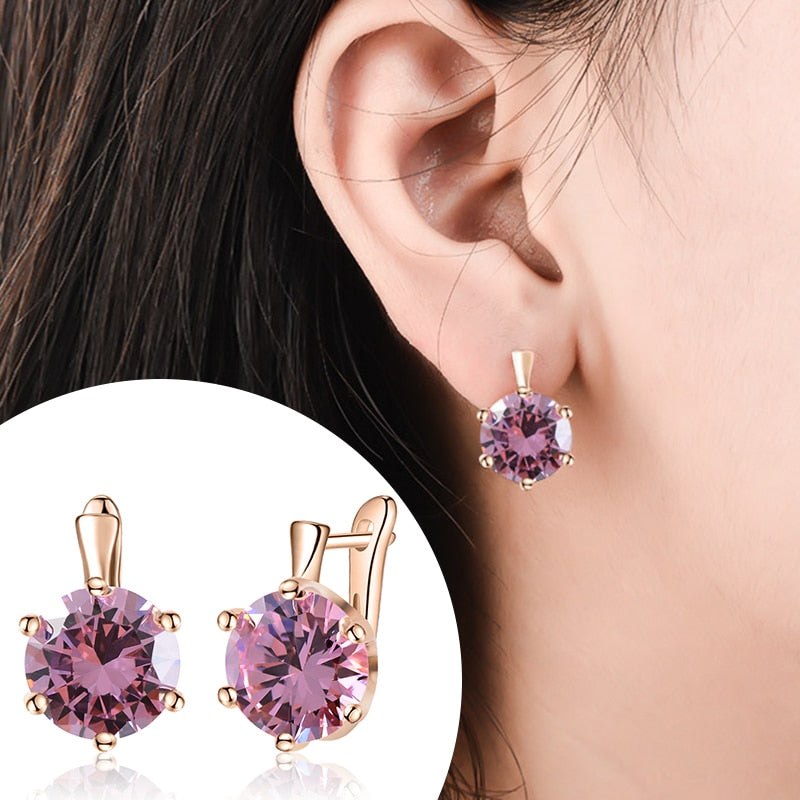 Vintage Crystal Style Stud Earrings for Women