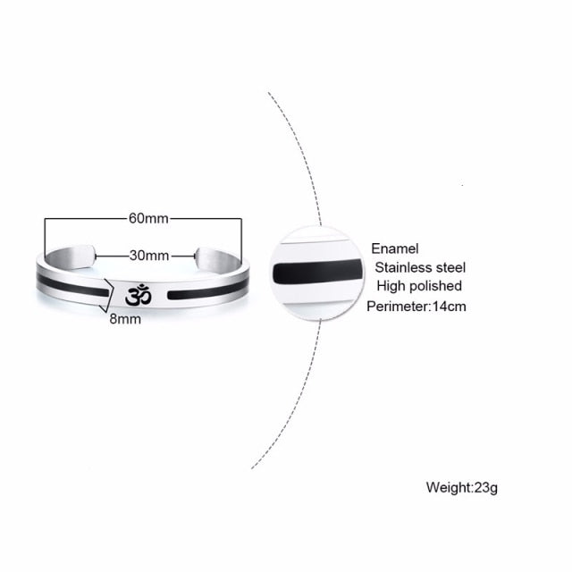 Men’s Stainless-Steel Cuff Minimalist Bangle Bracelet