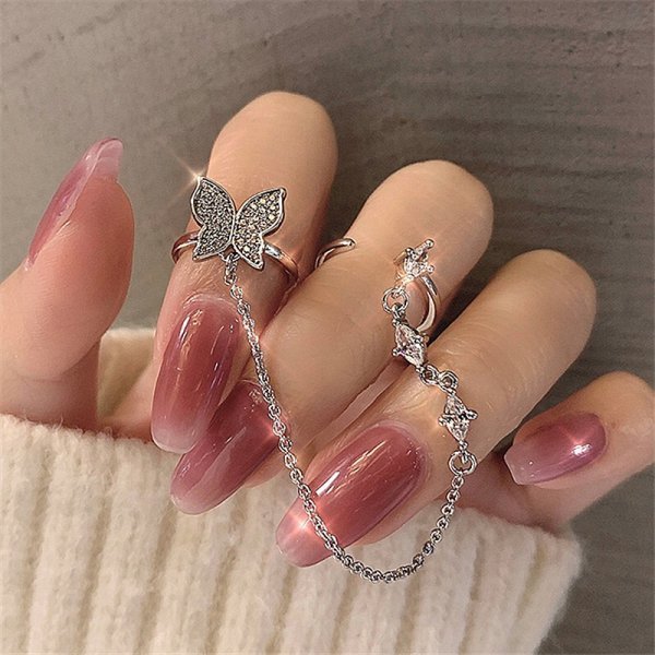Fashion Silver Minimalist Butterfly Ring