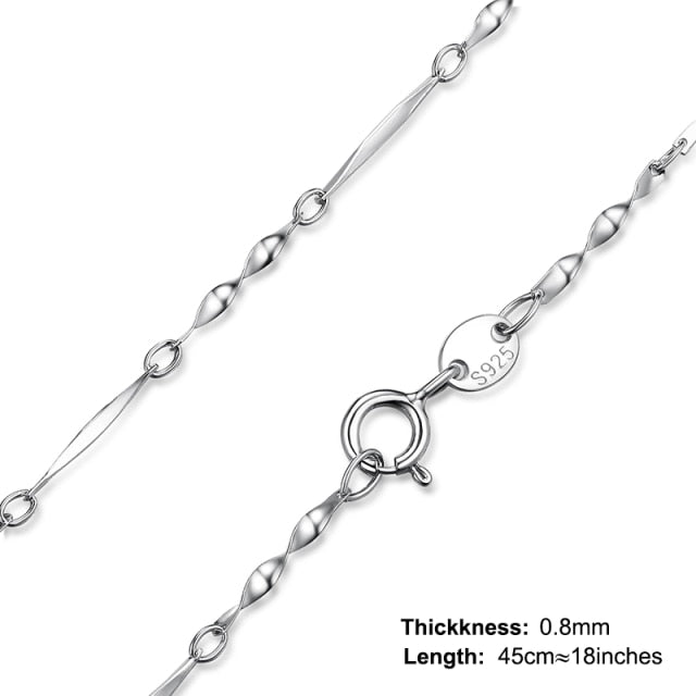 925 Sterling Silver Twisted Fashion Jewelry Chain Necklace for Women