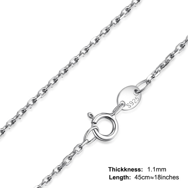 925 Sterling Silver Twisted Fashion Jewelry Chain Necklace for Women