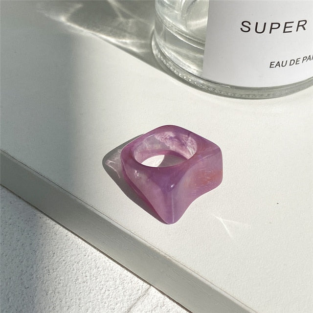 Resin Transparent Acrylic Crystal Geometric Rings