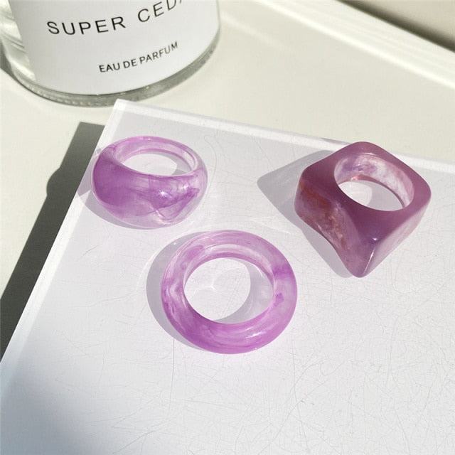 Resin Transparent Acrylic Crystal Geometric Rings