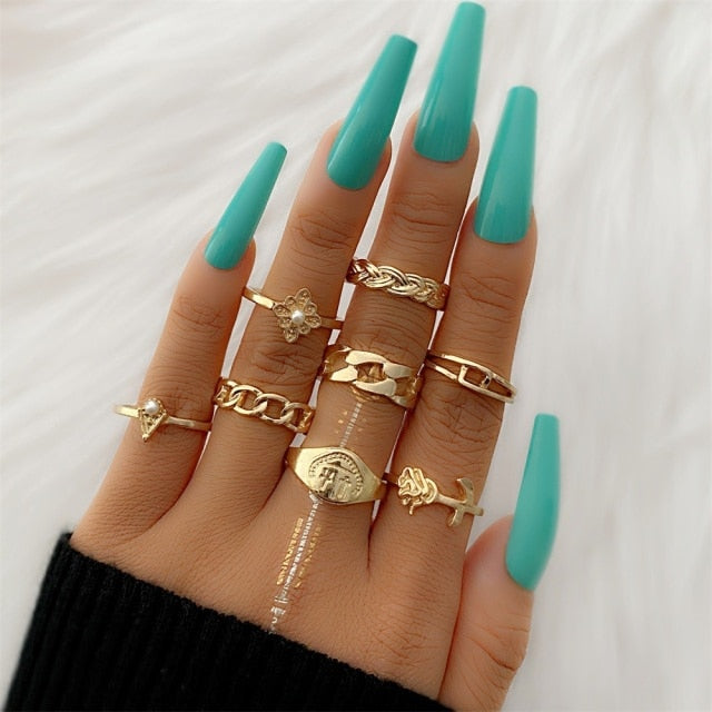 Bohemian Gold Chain Trendy Ring for Women