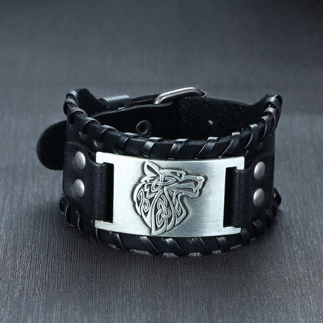 Men’s Stylish Viking Leather Punk Wrap Bracelets