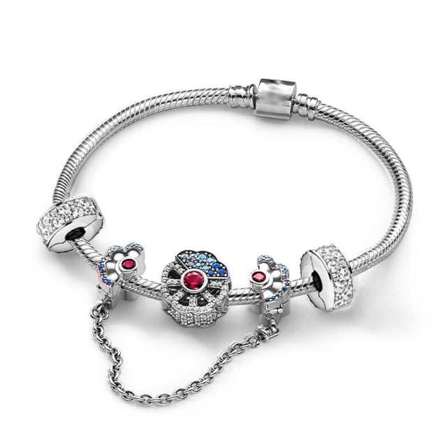 European Heart-shaped Pendant Charm Bracelet Fit Women,s Jewellery Snake Chain Rose Gold Metal Fashion Fine Bracelets