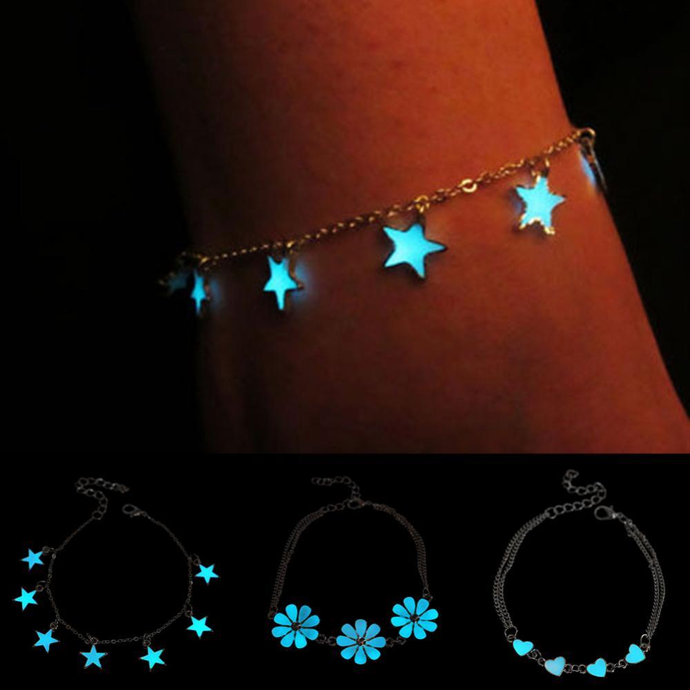 Fashion Little Star Luminous Pendant Anklet Bracelet