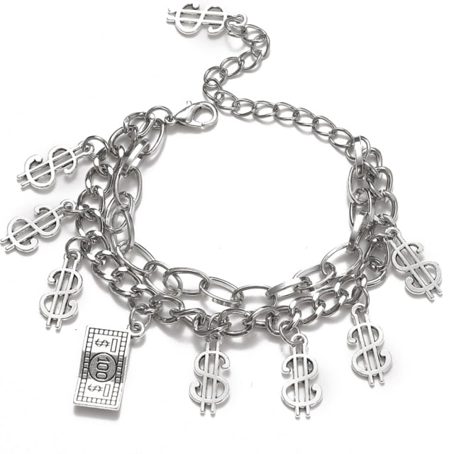 4 Pcs Punk Heavy Retro Geometric Bracelet