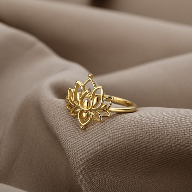Vintage Opal Stainless-Steel Gold Plated Accessory Ring