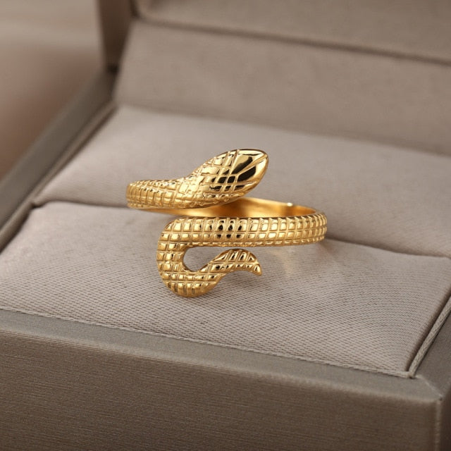 Vintage Opal Stainless-Steel Gold Plated Accessory Ring