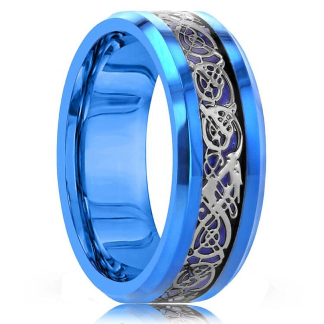 Fashion 8mm Stainless-steel Celtic Dragon Accessory Ring