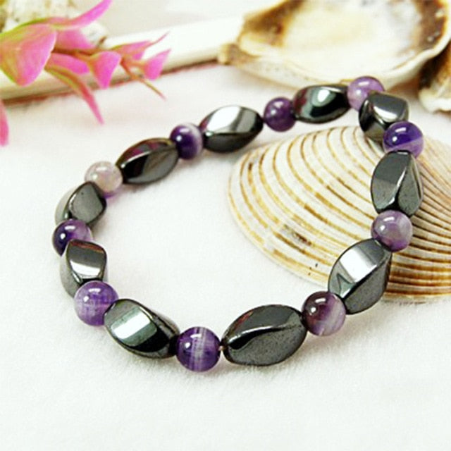 Cat Eye Beaded Hematite Bracelet for Women