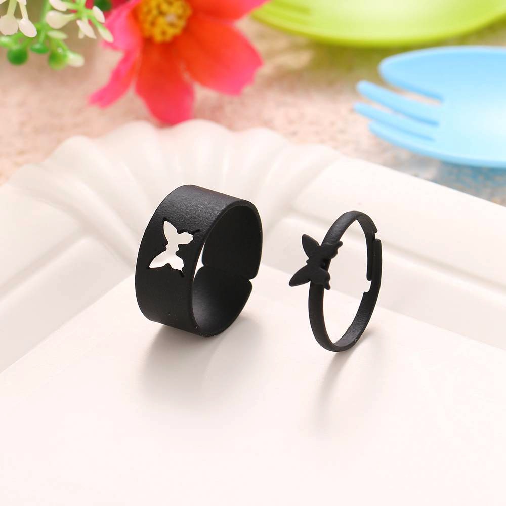 Punk Colourful Couple’s Adjustable Ring