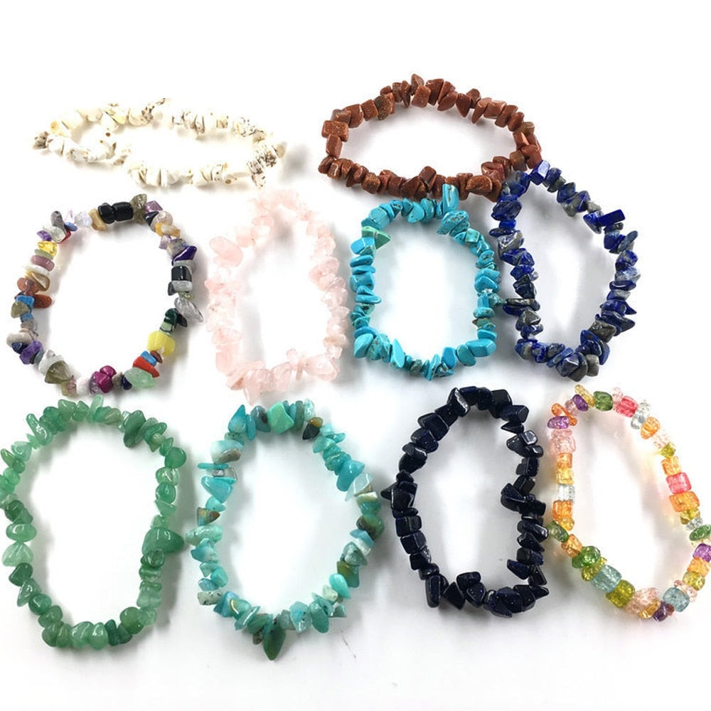 Natural Gemstone Irregular Crystal Nugget Bracelet