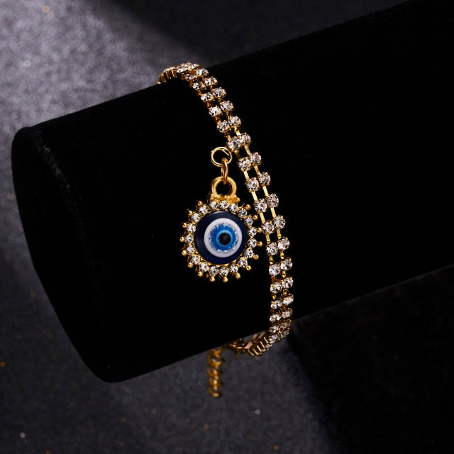 Turkish Evil Eye Women’s Luxury Cubic Zircon Charm Trendy Bracelet