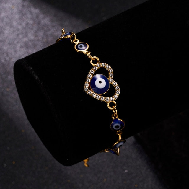 Turkish Evil Eye Women’s Luxury Cubic Zircon Charm Trendy Bracelet