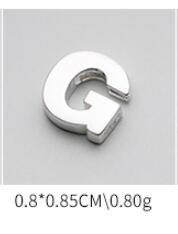 925 Real Sterling Silver 26 Letter English Alphabets Pendant Jewelry
