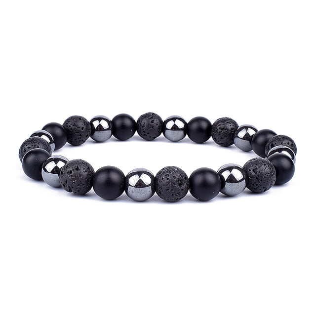 Unisex Natural Obsidian Hematite Bead Tiger Eye Bracelets