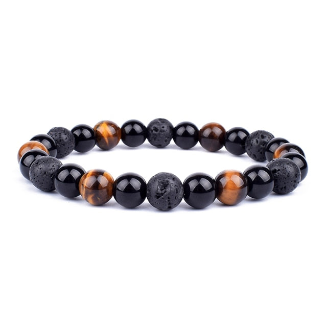 Unisex Natural Obsidian Hematite Bead Tiger Eye Bracelets
