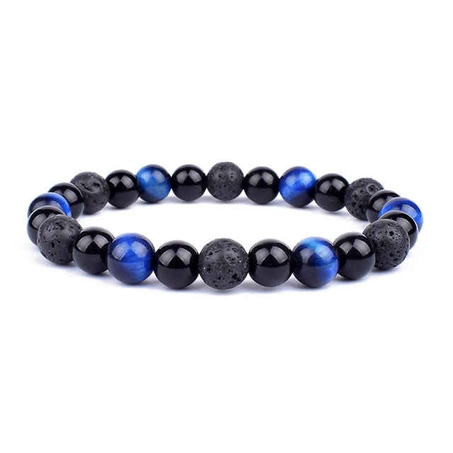 Unisex Natural Obsidian Hematite Bead Tiger Eye Bracelets