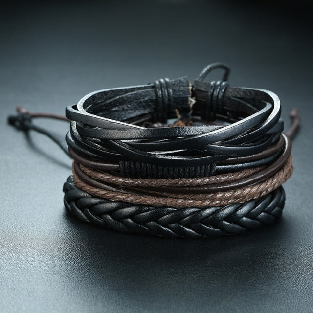 Braided Wrap Leather Vintage Men’s Bracelet