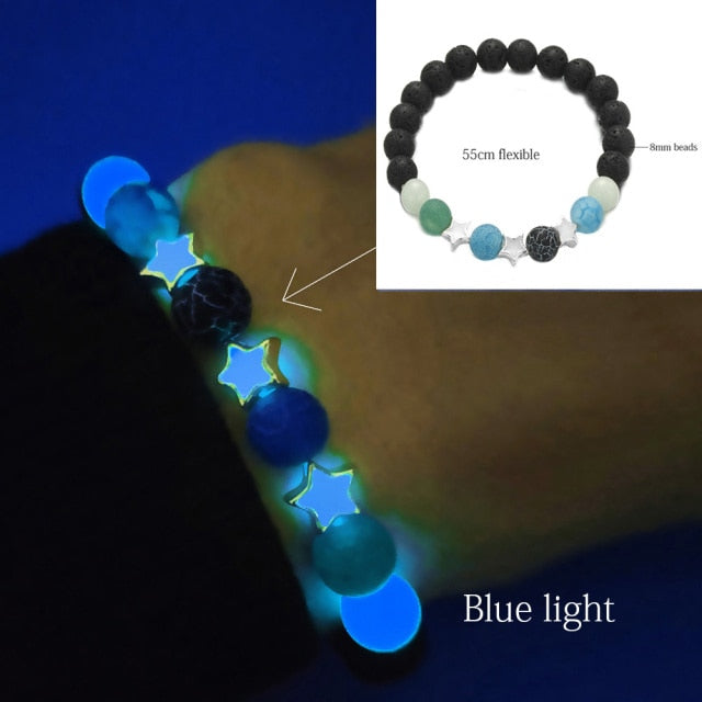 Natural Stone Luminous Glow-in-the-Dark Bracelets