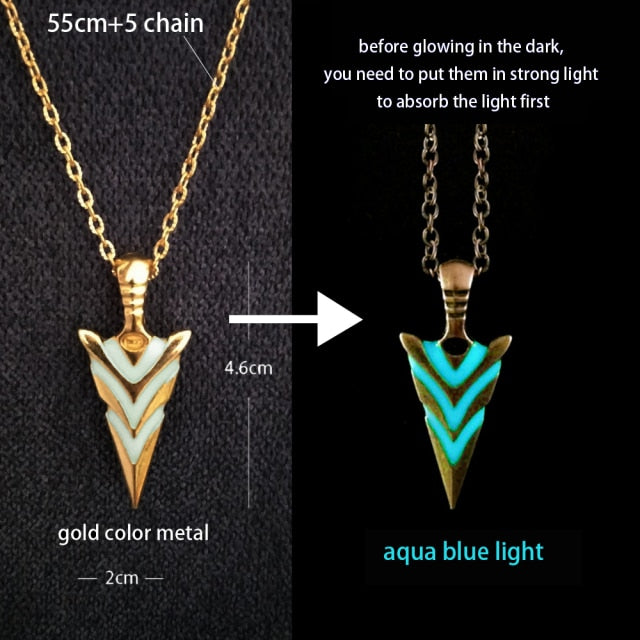 Glowing Elemental Designed Artistic Chain Pendant - Metal Toned