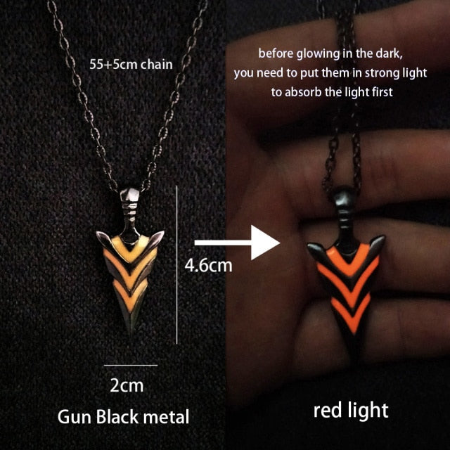 Glowing Elemental Designed Artistic Chain Pendant - Metal Toned