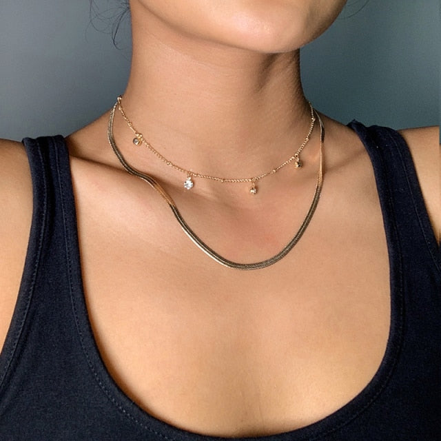 17KM Fashion Asymmetric Lock Necklace for Women Twist Gold Silver Color Chunky Thick Lock Choker Chain Necklaces Party Jewelry