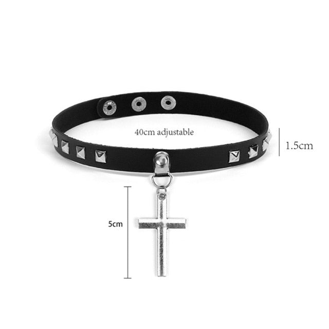 Choker Sexy Heart Lock Key Rivets, Punk Chokers, Gothic Choker Necklace for Women. Hip Hop Bondage Cosplay.