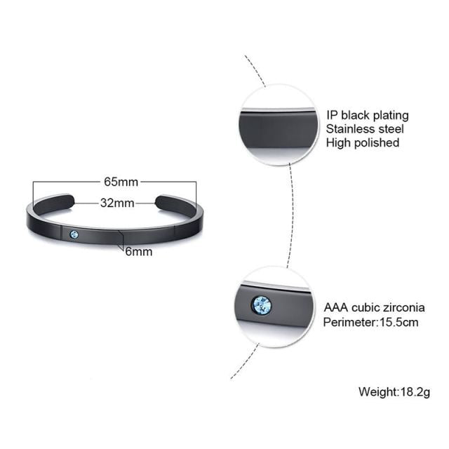 Unisex Casual 3mm to 16mm Flat Bangle Bracelet