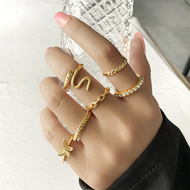 Bohemian Gold Chain Trendy Ring for Women
