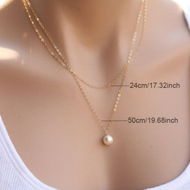 Women Fashion Vintage Pearl Necklace Party Necklace Elegant Chain Retro Accessories All Match Necklace Streetstyle Necklace