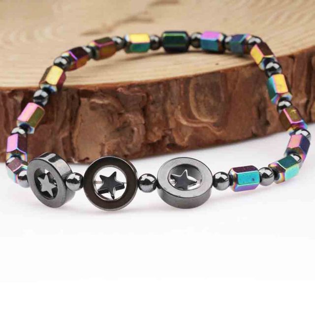 Cat Eye Beaded Hematite Bracelet for Women