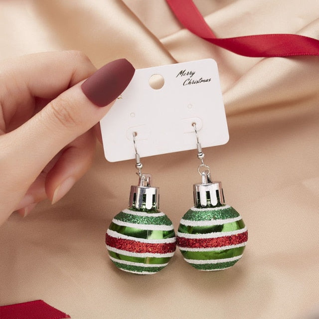 Christmas Holiday Season Ornamental Drop Earrings