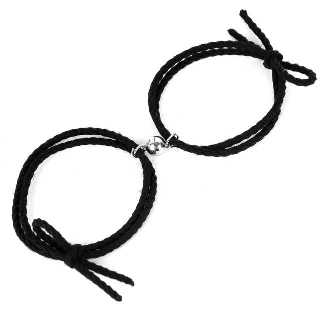 2Pcs Magnetic Stainless-steel Heart Pendant Bracelet
