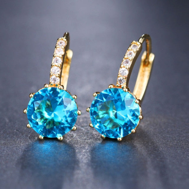 Copper Alloy Cubic Zirconia Multicolour Hoop Earrings for Women