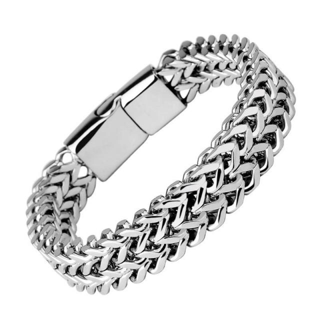 Fashion Stainless-Steel Cross-Linked Chain Bracelet Bangle