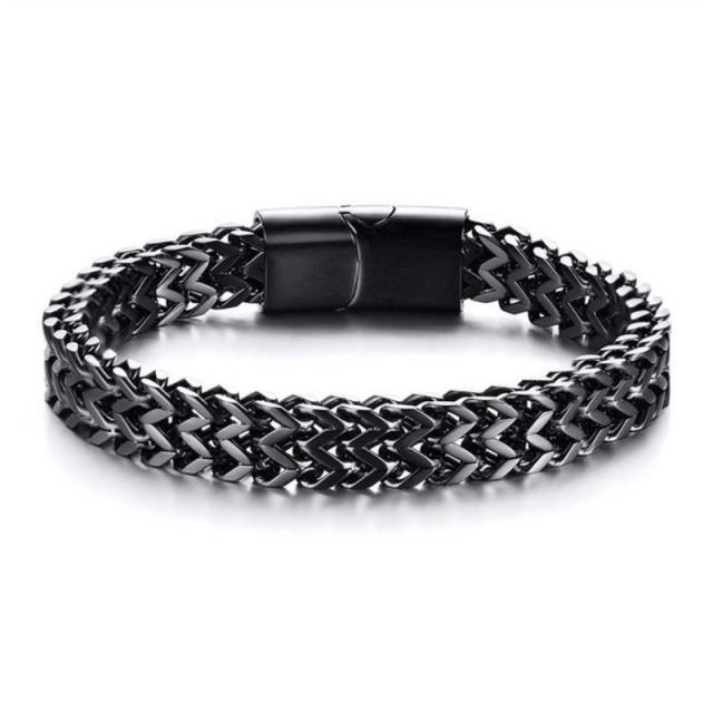Fashion Stainless-Steel Cross-Linked Chain Bracelet Bangle